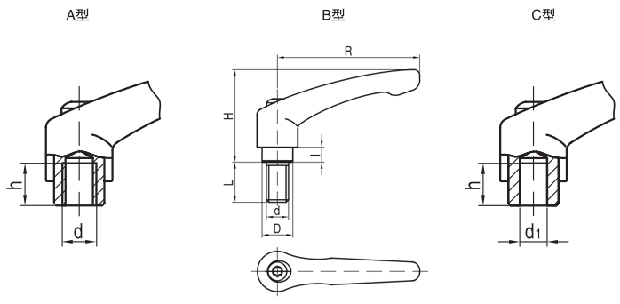 HY8310.12-6可調(diào)位緊定手柄結構圖
